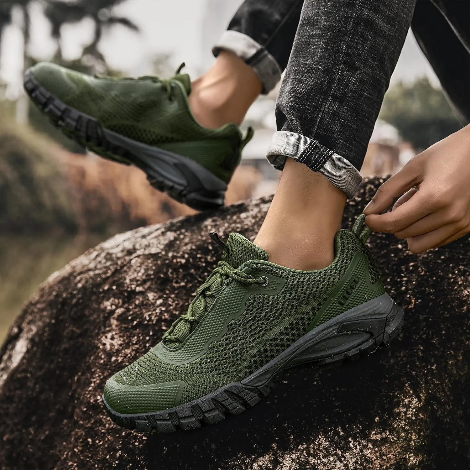 ulogu Waterproof Hiking Shoes for Men Women丨 Comfy Lightweight Non-Slip All Day Walking Work Sneakers 6-Month Warranty