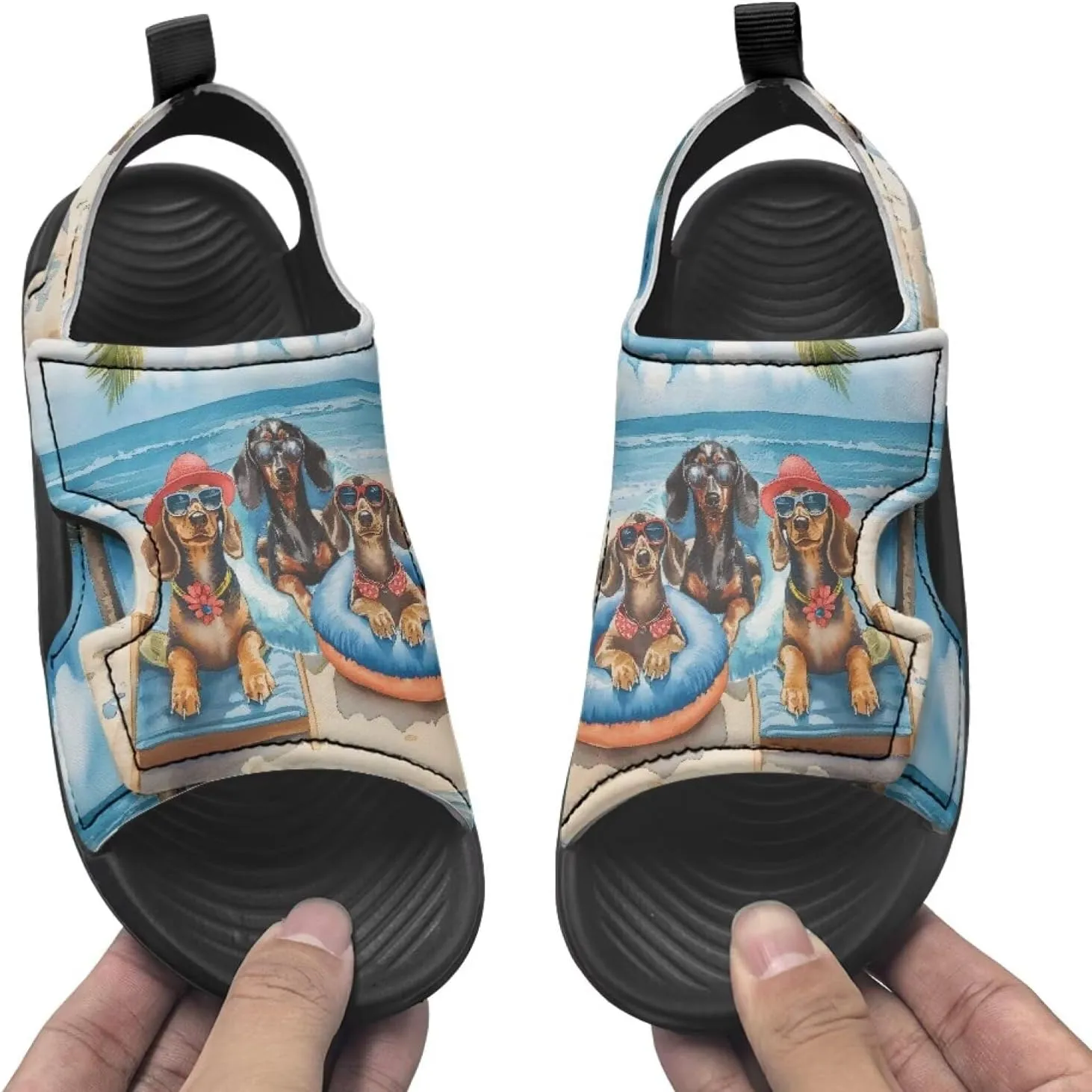 Unisex Sandals for Boys Girls Hook and Loop Sport Outdoor Hiking Athleic Sandals Open Toe Water Shoes Lightweight