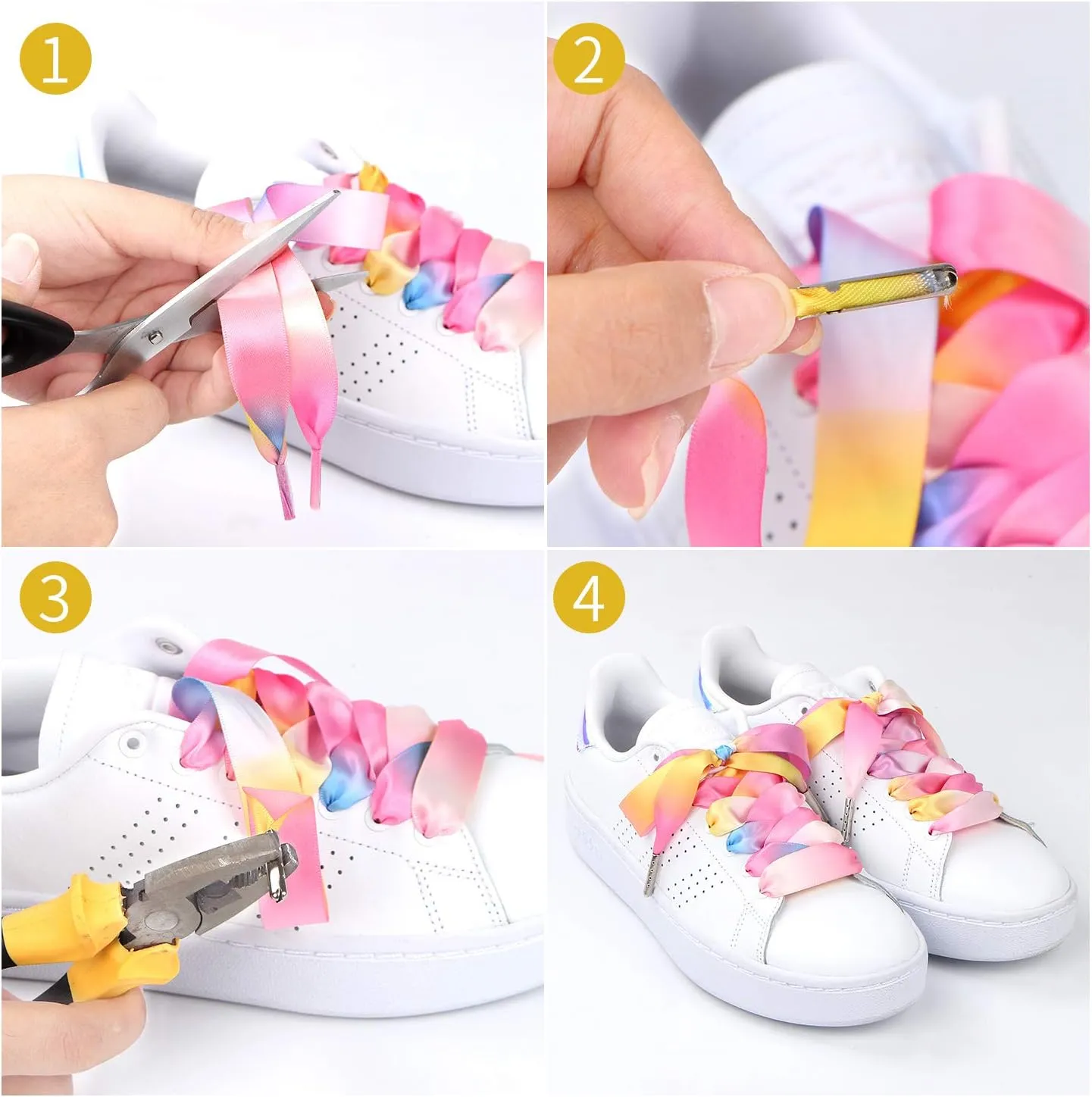Vibrant Shoelaces for Fun, Cool Design with Metal Aglets 1 Pair