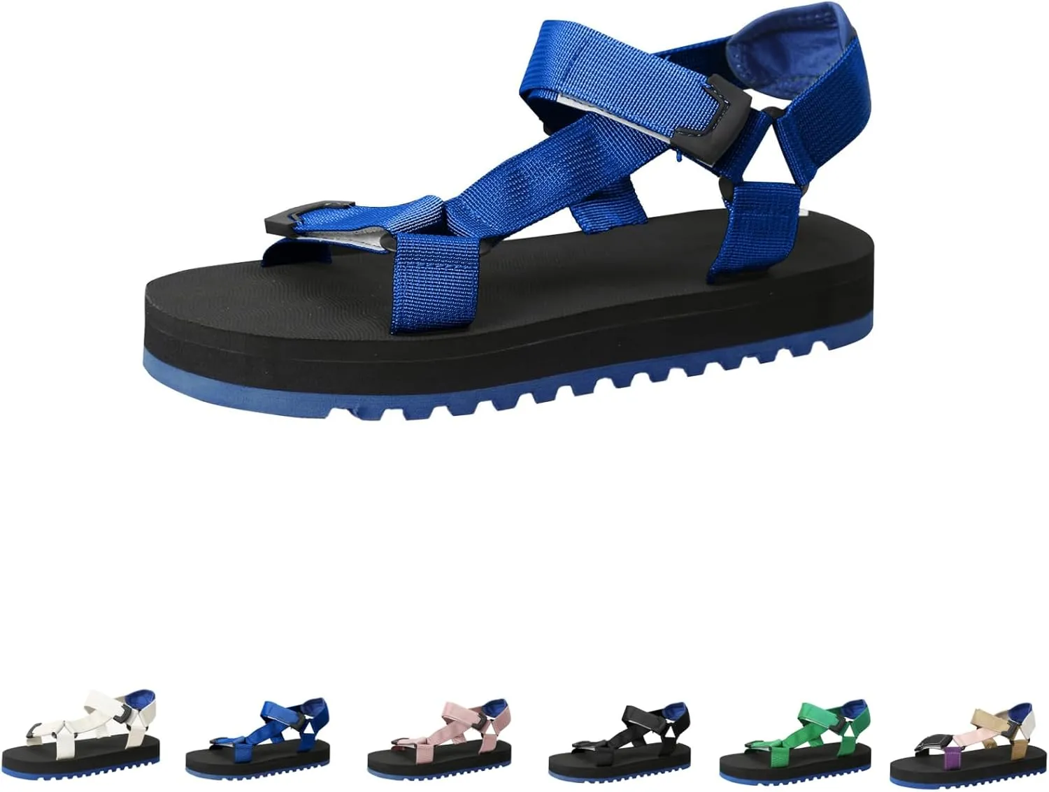 Walking Sandals Women Comfort Platform Summer Hook and Loop Open Toe Low Top Bottom Roman Style Fashion Foam Shoes
