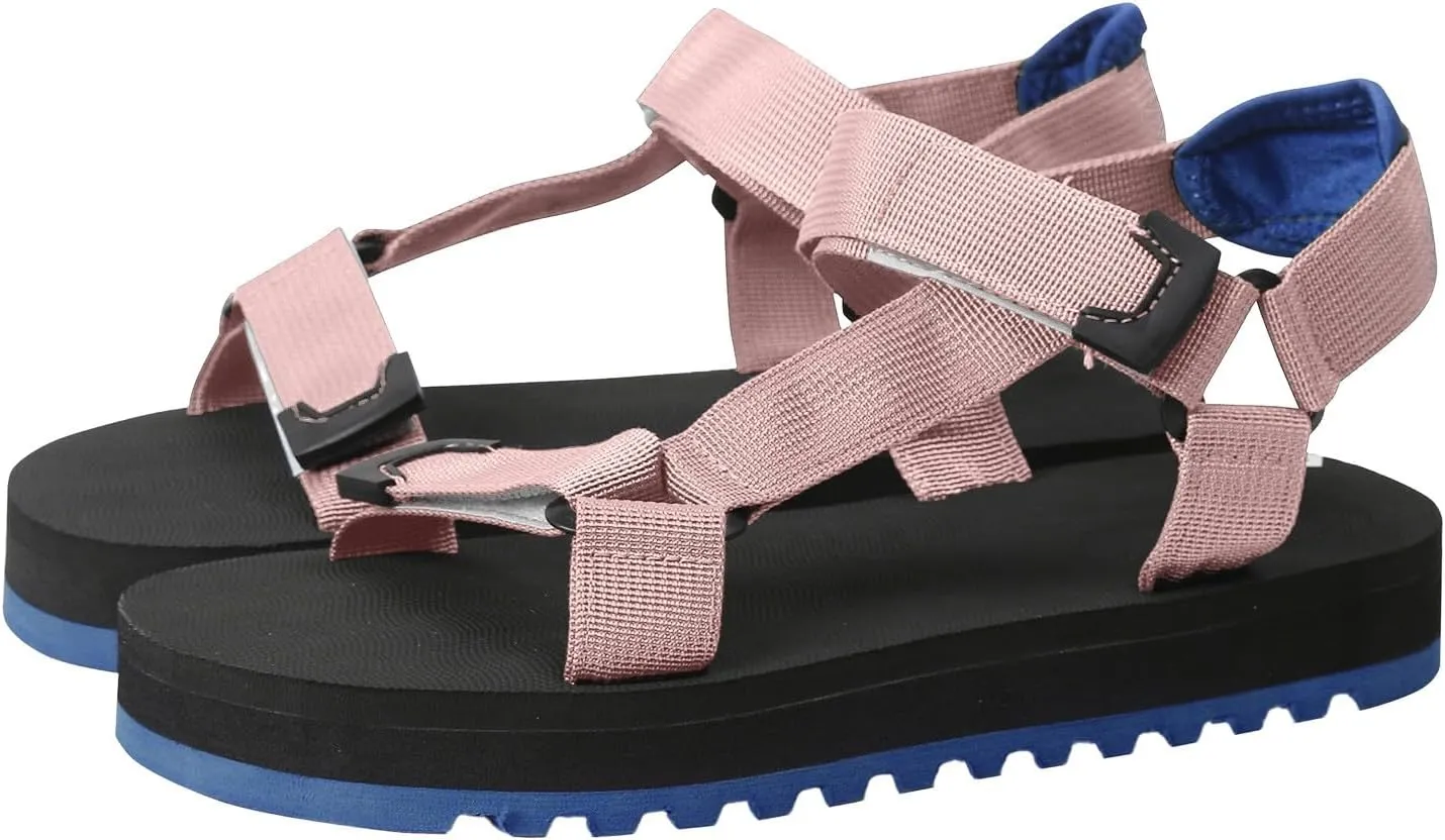 Walking Sandals Women Comfort Platform Summer Hook and Loop Open Toe Low Top Bottom Roman Style Fashion Foam Shoes