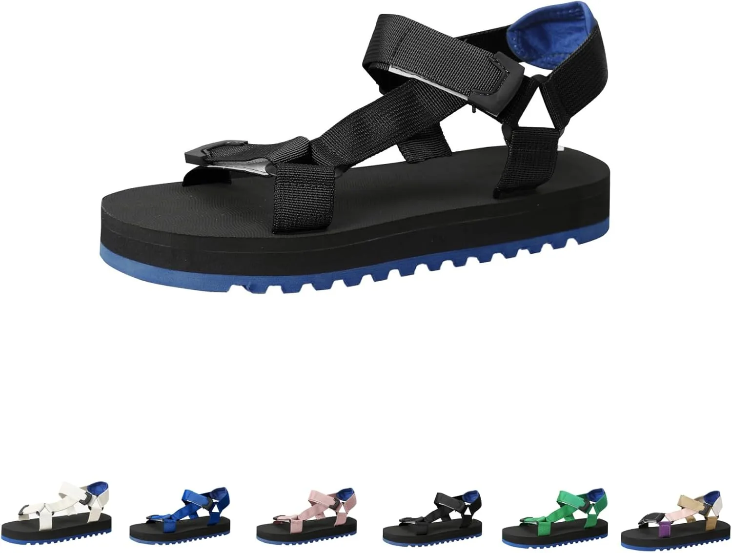 Walking Sandals Women Comfort Platform Summer Hook and Loop Open Toe Low Top Bottom Roman Style Fashion Foam Shoes
