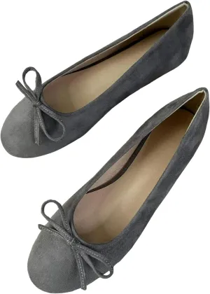 WENJIAZHIZHI Women's Bowknot Round Toe Ballet Flats Dance Shoes Elegant Wedding Party Shoes Female Comfortable Slip-Ons Loafers