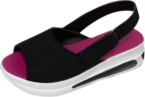 Wide Width Platform Wedge Sandals for Women Summer Heels Dressy Open Toe Buckle Ankle Strap Flip Flops Walking Strappy Slip on Shoes 2025 Beach Fashion