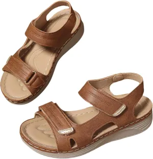 Women Comfortable Sandals Arch Support Walking Orthopedic Platform Open Toe Ankle Strap Sandals