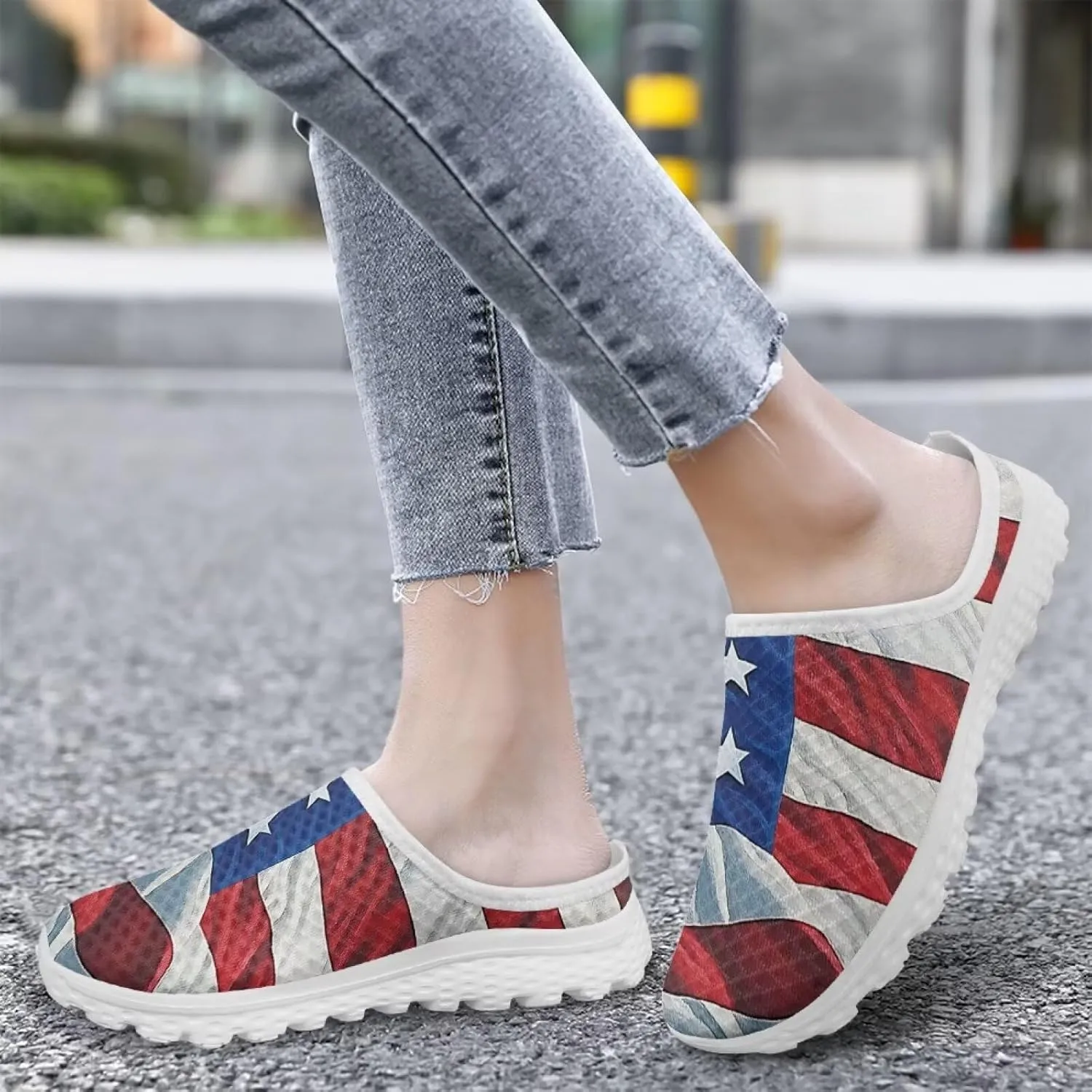 Women Half Sport Mesh Shoes - Lightweight Walking Sneakers with Soft Sole & Comfortable Insole for Daily Use