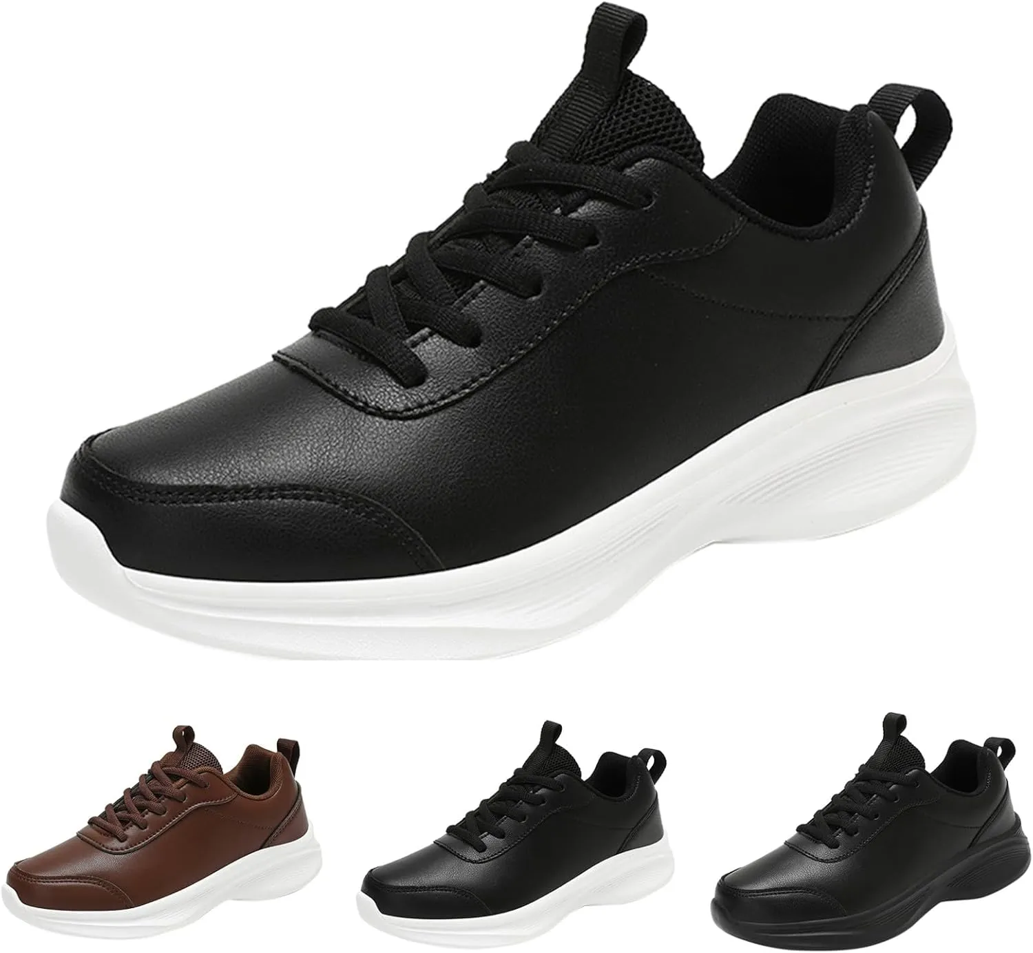 Women Shoes Slip On White Leather Sneakers for Women Womens Loafers Closed Toe Indoor and Outdoor Christmas Shoes for Women Athletic Round Toe Flats Comfortable