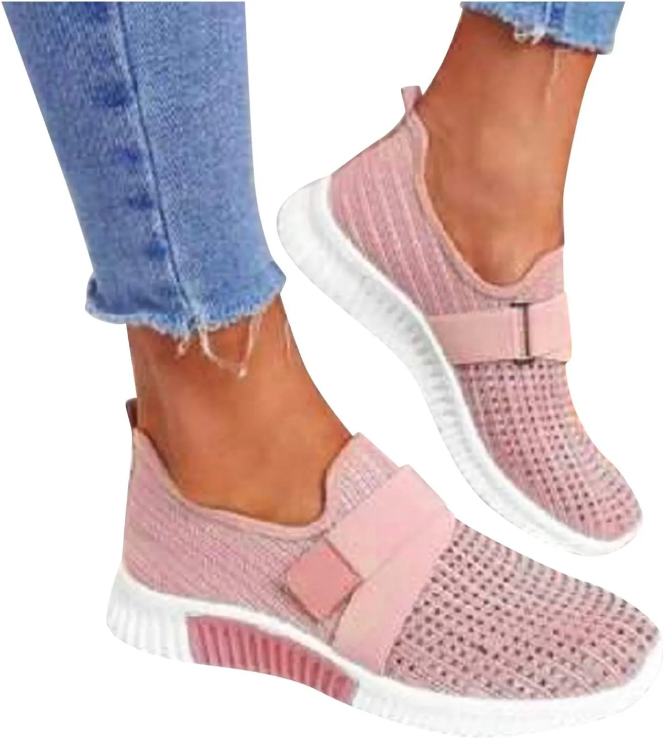 Women Tennis Shoes Soft Women’s Tennis Shoes Slip on Sneakers Women Breathable Mesh Walking Womens Sneakers