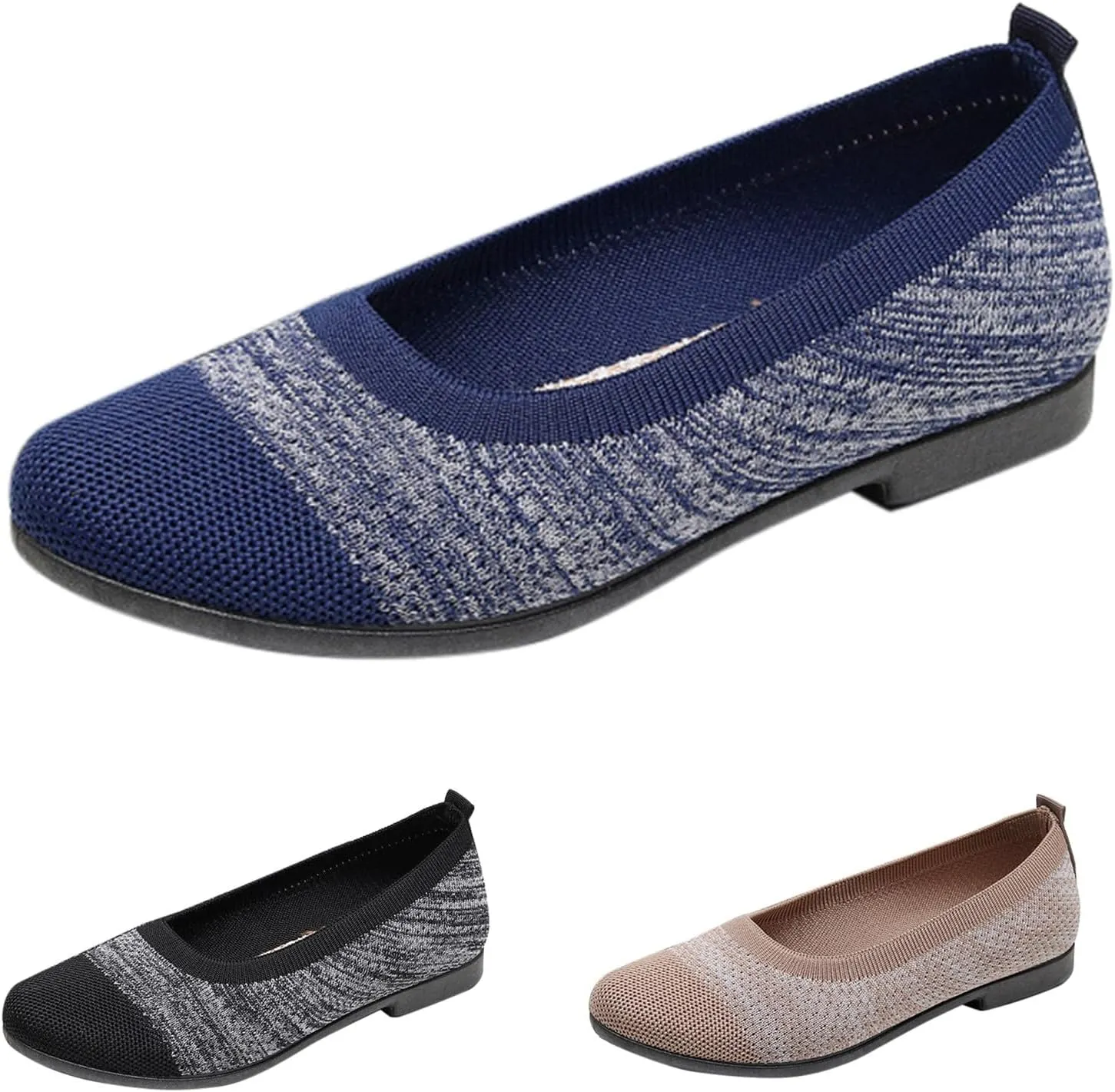 Women Walking Shoes Lightweight Slip On Mesh Flat Shoes Woven Orthopedic Soft Arch Support Breathable Sneakers