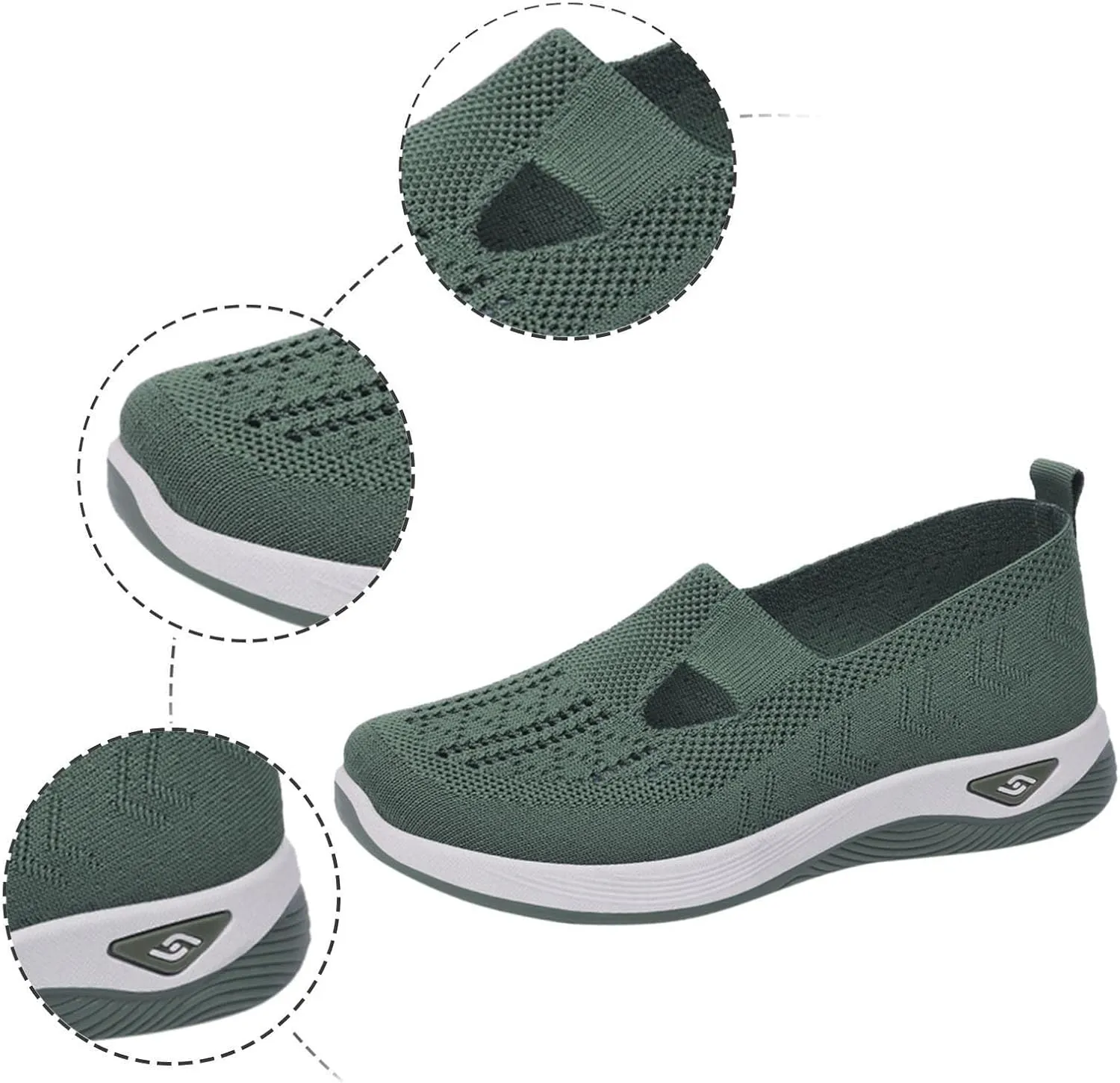 Women Woven Comfy Orthopedic Walking Shoes, 2025 New Women's Breathable Slip On Arch Support Non-Slip Sneakers