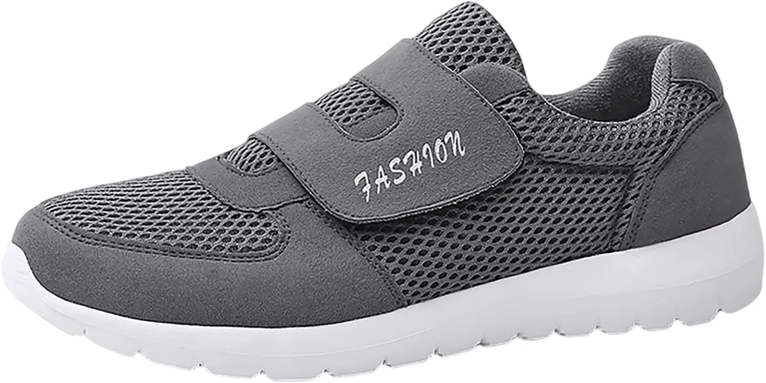 Women's 2024 New Hook Loop Solid Color Fly Woven Mesh Breathable Running Shoes Sneaker Sandals for Women