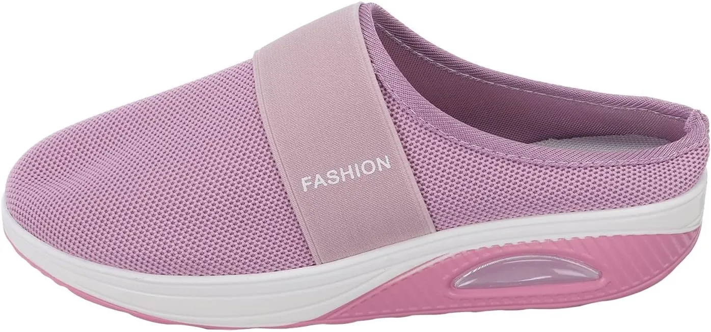 Women's Backless Slip on Mesh Sneakers Shoes Womens Running Shoes Comfortable Men Casual Dress Shoes Platform Sneakers Waterproof Tennis Shoe Cross Trainer Shoe