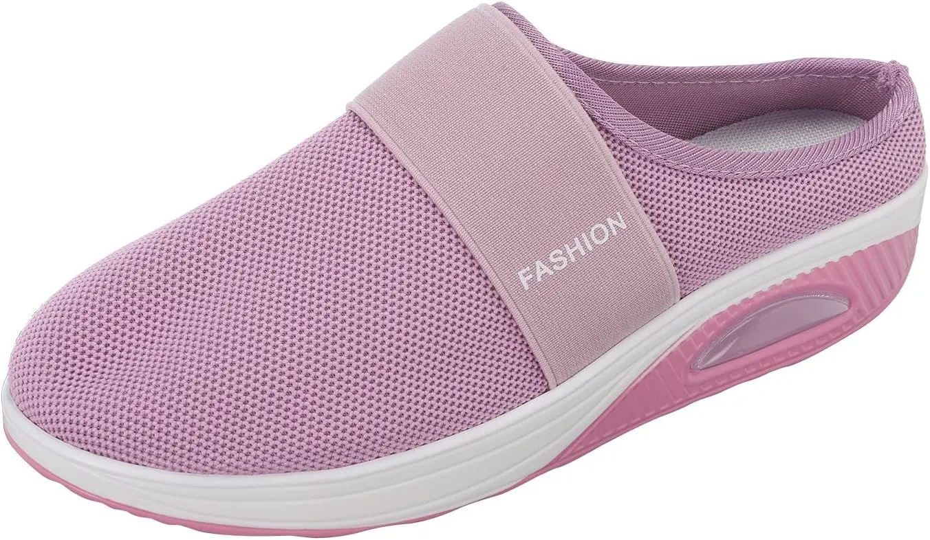 Women's Backless Slip on Mesh Sneakers Shoes Womens Running Shoes Comfortable Men Casual Dress Shoes Platform Sneakers Waterproof Tennis Shoe Cross Trainer Shoe