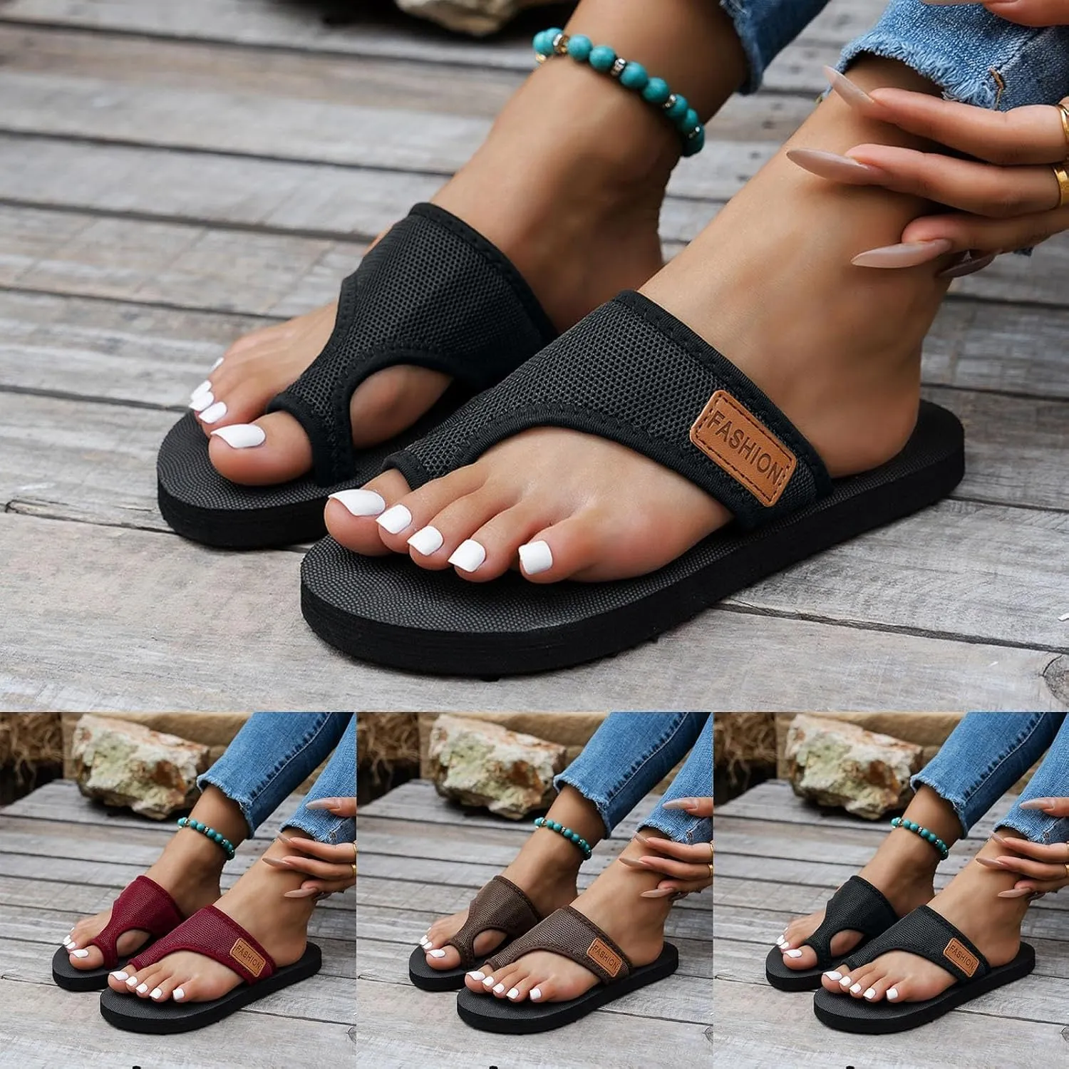 Womens Breathable Mesh Slide Sandals 2025 Comfortable Slip On Orthopedic Sandals Summer Travel Slipper Beach Shoes