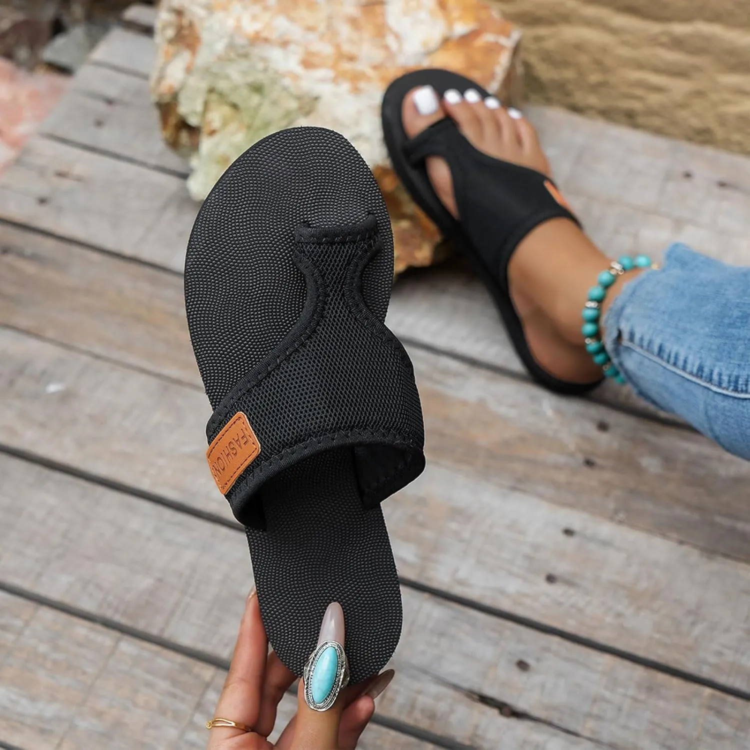 Womens Breathable Mesh Slide Sandals 2025 Comfortable Slip On Orthopedic Sandals Summer Travel Slipper Beach Shoes