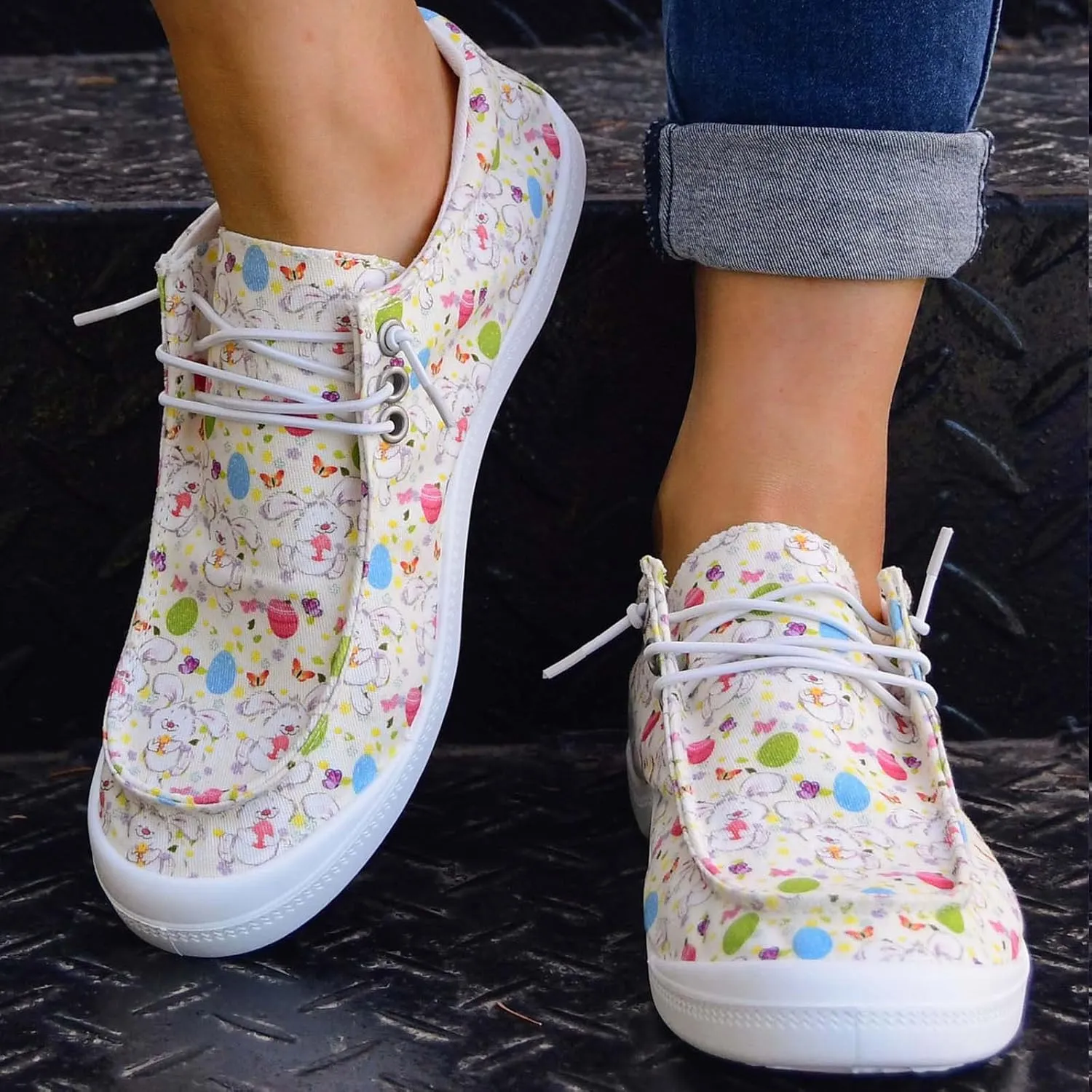 Women's Canvas Shoes,Halloween Pumpkin Ghost Print Flat Sports Shoes for Women Breathable Women's Shoes