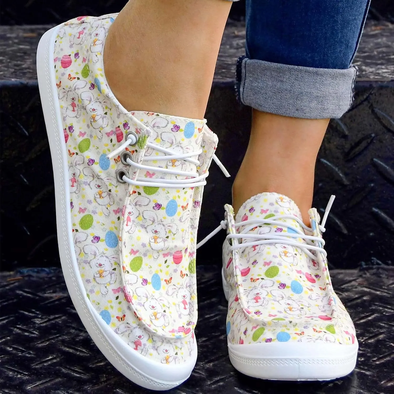 Women's Canvas Shoes,Halloween Pumpkin Ghost Print Flat Sports Shoes for Women Breathable Women's Shoes
