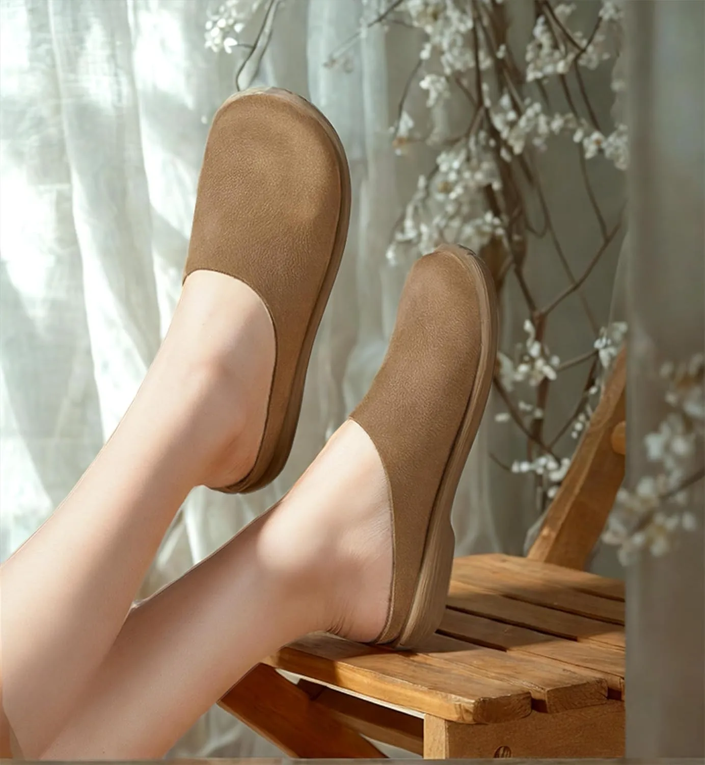 Women's Casual Fashion Mule Clog Comfortable Indoor Outdoor All Day Leather Upper Insole Soft Rubber Sole Durable