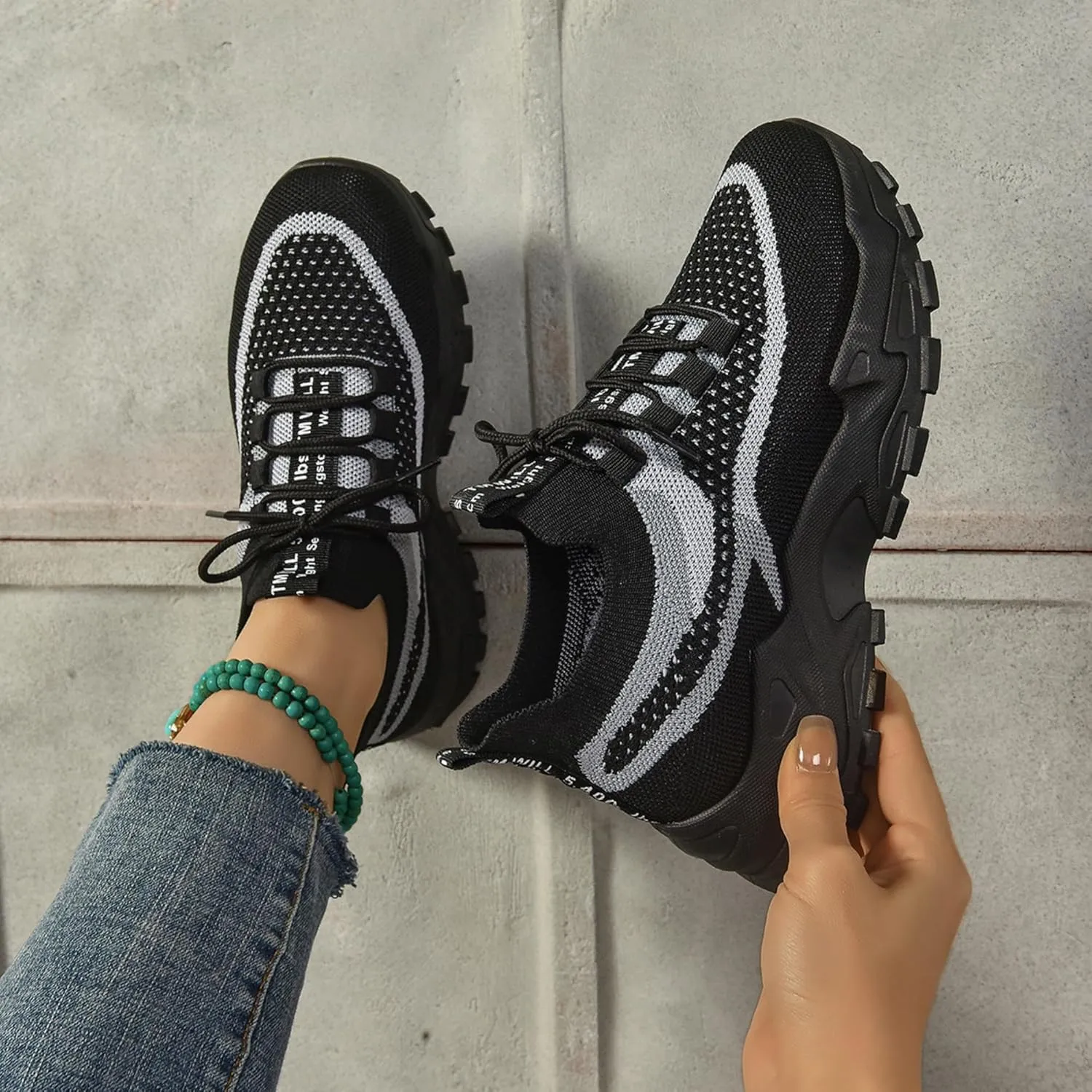 Women’s Casual Sneakers Slip-Resistant Lightweight Breathable Shoes for Walking, Gym, Travel | Flexible Sock Design with Abrasion-Resistant Sole