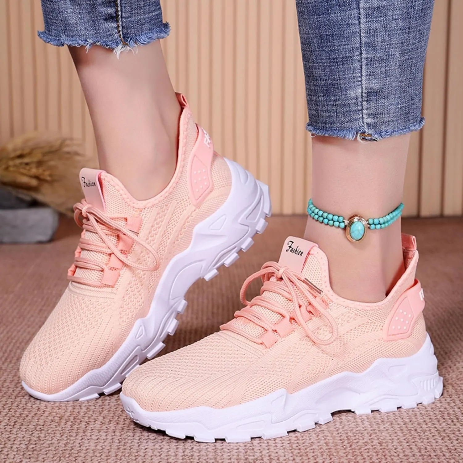 Women’s Casual Sneakers Slip-Resistant Lightweight Breathable Shoes for Walking, Gym, Travel | Flexible Sock Design with Abrasion-Resistant Sole