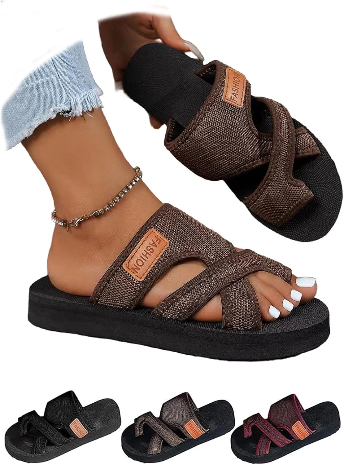 Women's Comfortable Breathable Mesh Flip Flops,Flip Flops Arch Support Womens,Breathable Mesh Sandals for Women,Mesh Flip Flops for Women