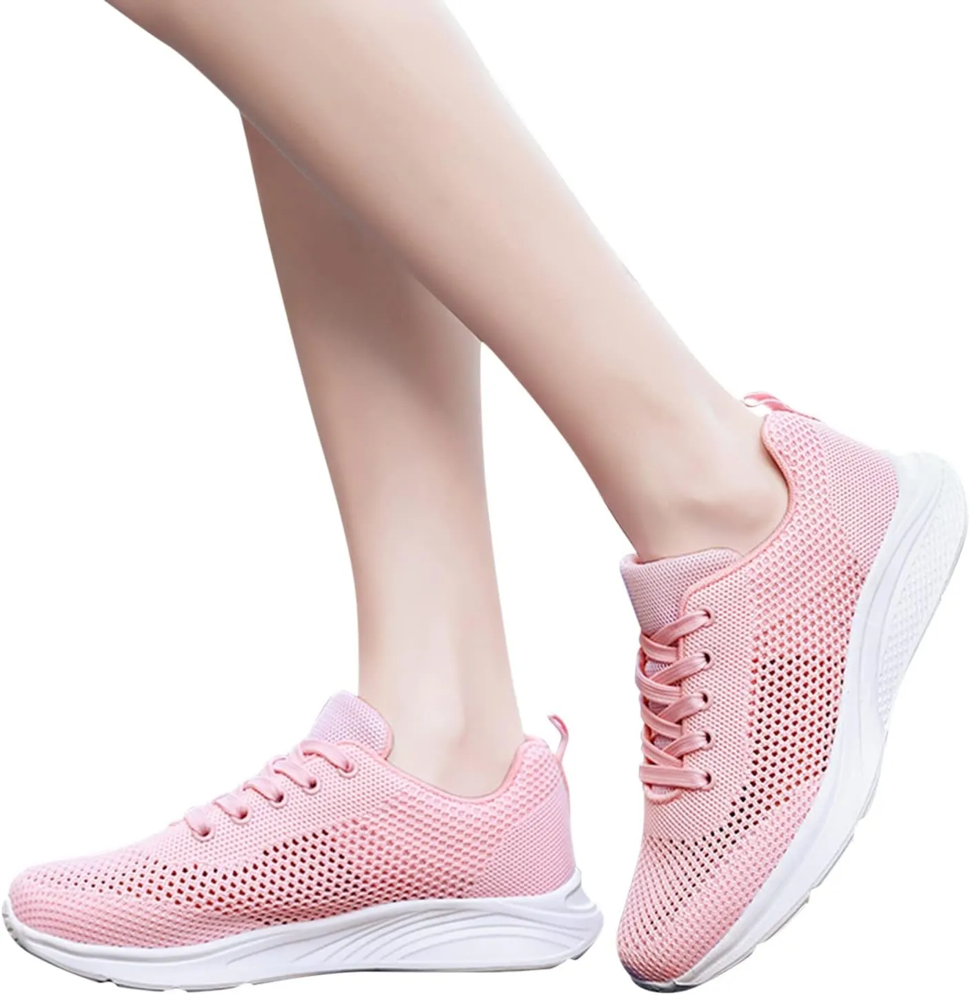Women's Mesh Flat𝐬 Wide Width Mesh Comfortable Casual Sneaker Knit Slip on Walking Shoes Breathable Non Slip Running Shoes
