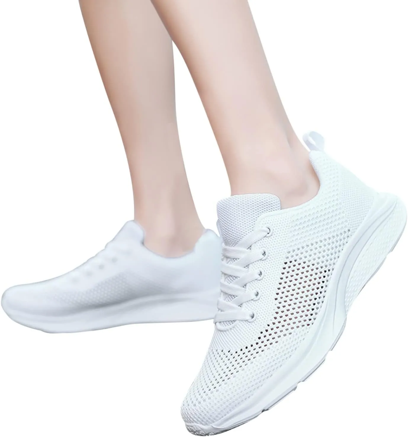 Women's Mesh Flat𝐬 Wide Width Mesh Comfortable Casual Sneaker Knit Slip on Walking Shoes Breathable Non Slip Running Shoes