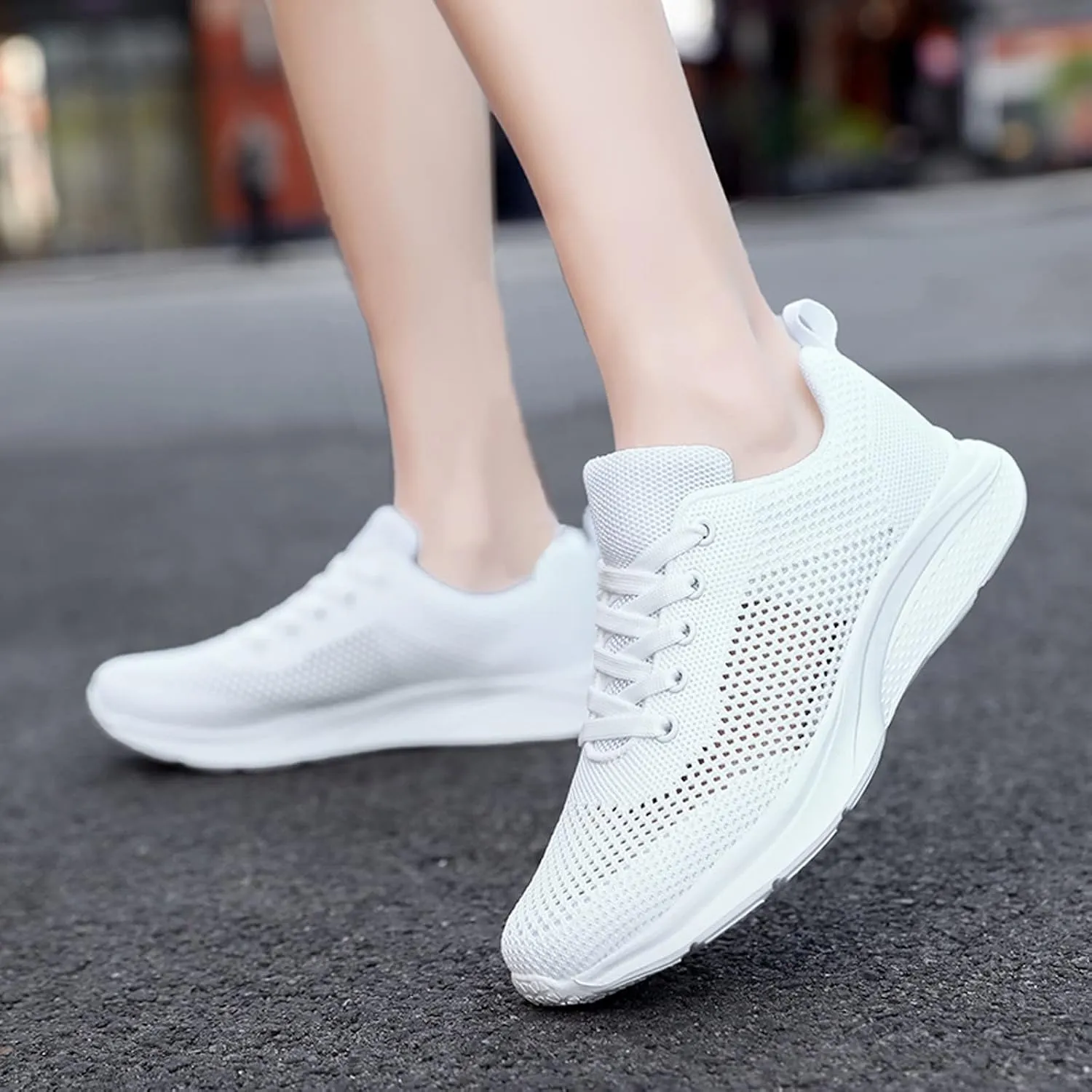 Women's Mesh Flat𝐬 Wide Width Mesh Comfortable Casual Sneaker Knit Slip on Walking Shoes Breathable Non Slip Running Shoes