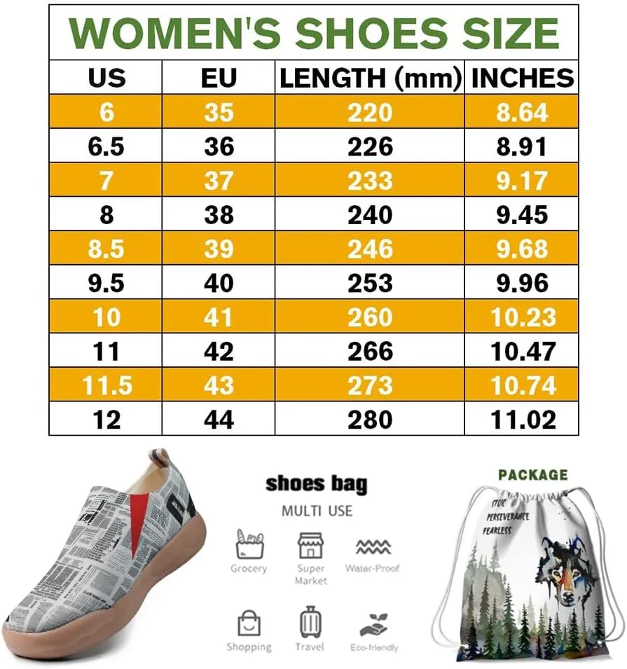 Women's Retro Art Shoes Slip-Ons Loafers Lightweight Comfortable Casual Travel Footwear