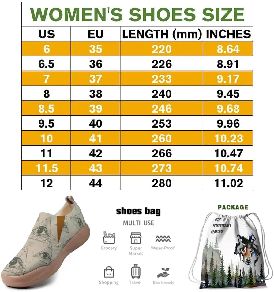 Women's Retro Art Shoes Slip-Ons Loafers Lightweight Comfortable Casual Travel Footwear