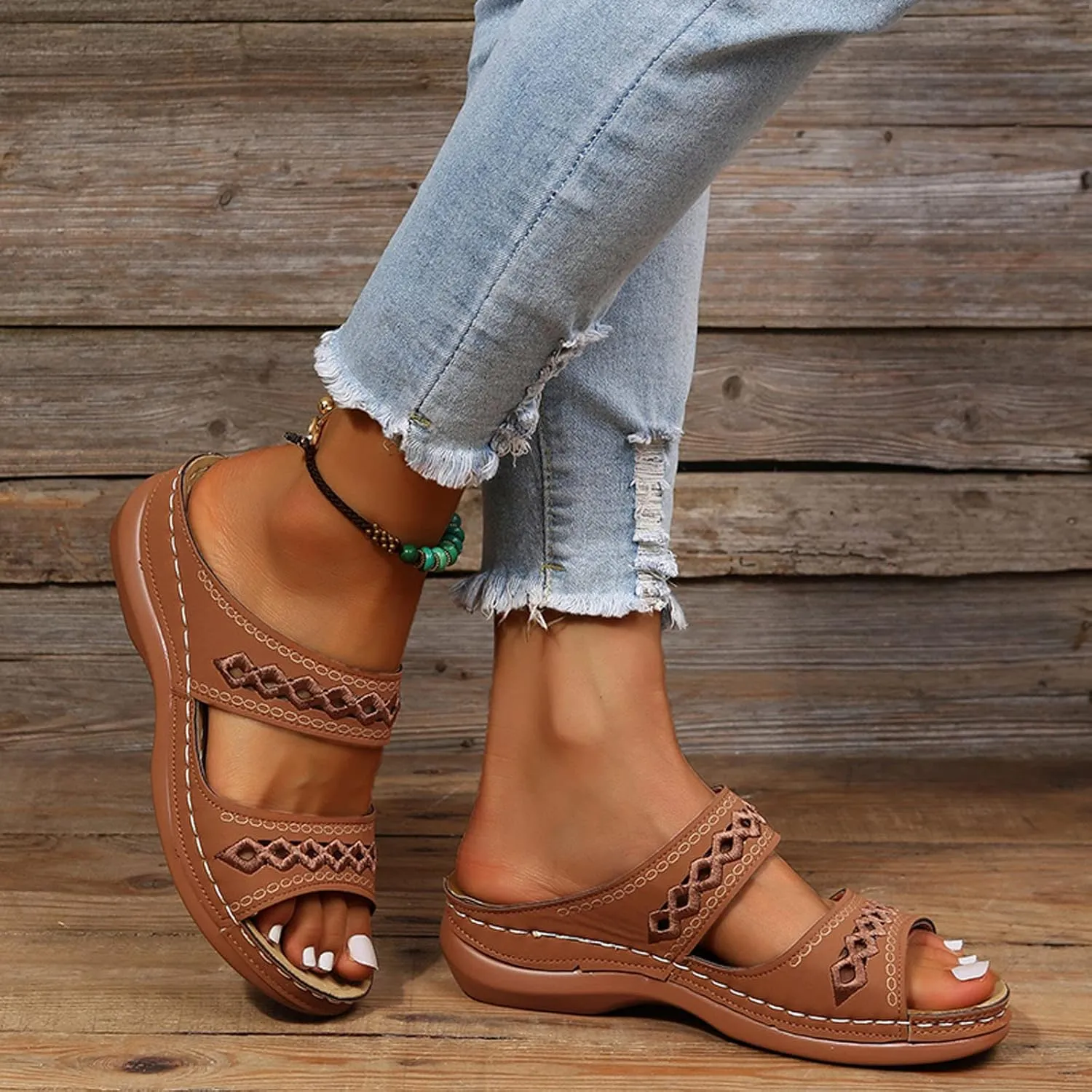 Womens Sandals Comfortable Dressy Orthopedic Dress Sandals Black Flip Flops for Women Slip on Casual Flat Women Open Toe Sandal Walking Sandals Women