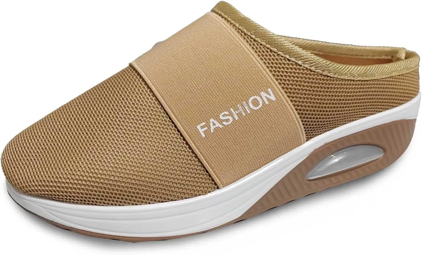 Womens Sandals With Arch Support Closed Toe Women's Slip-On Orthopedic Walking Shoes Breathable Platform Slippers