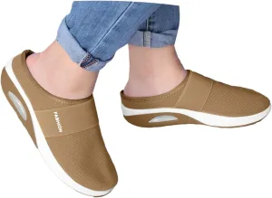 Womens Sandals With Arch Support Closed Toe Women's Slip-On Orthopedic Walking Shoes Breathable Platform Slippers