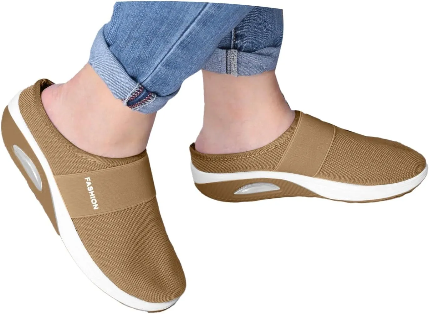Womens Sandals With Arch Support Closed Toe Women's Slip-On Orthopedic Walking Shoes Breathable Platform Slippers