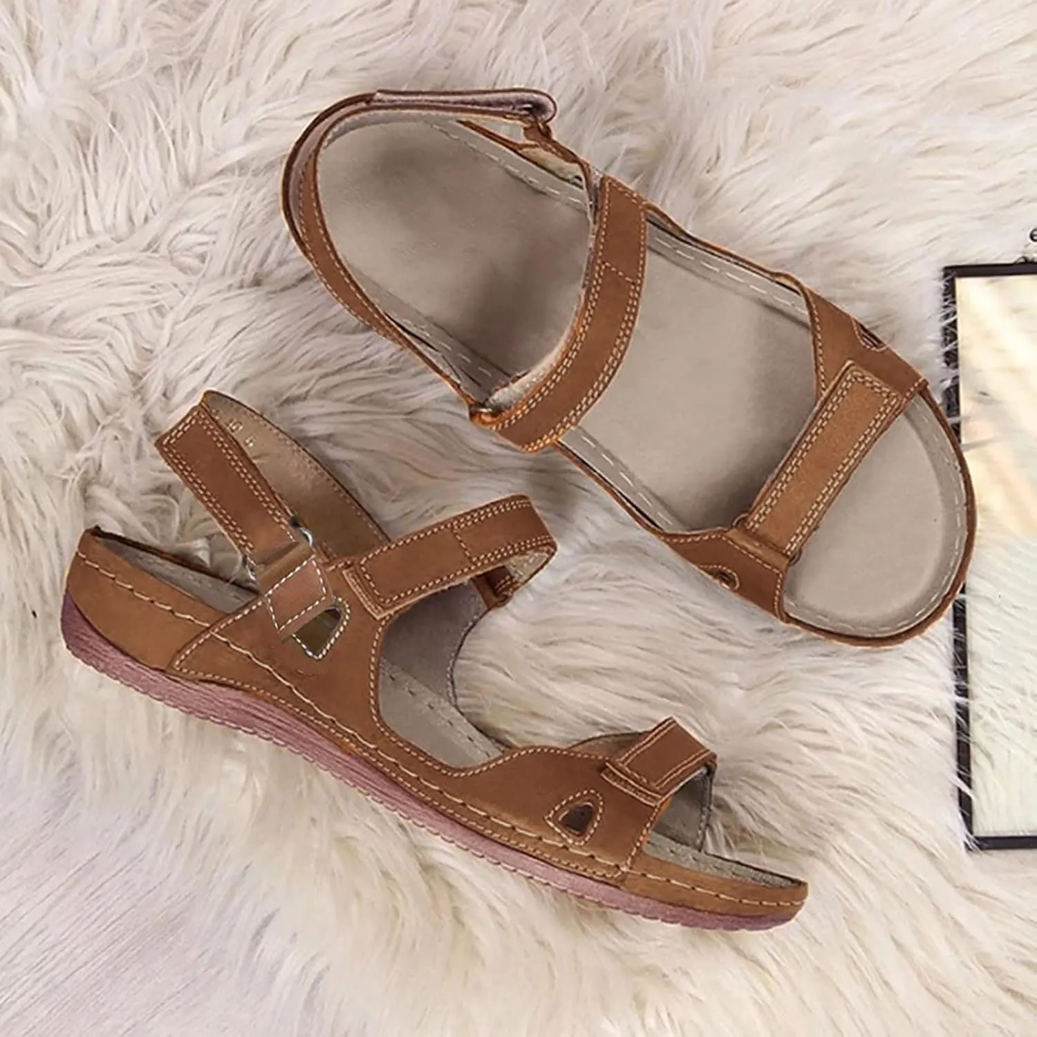 Womens Sandals with Arch Support Flip Flops Beach Slides Womens Platform Sandals Dressy Arch Support Women Wedge Sandals Dressy Soft Leather Sandal Orthopedic Wide Sandals for Women