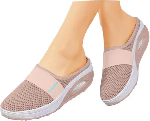 Womens Sandals With Arch Support For Walking Women's Slip-Ons Orthopedic Slippers Mesh Lightweight Casual Mules