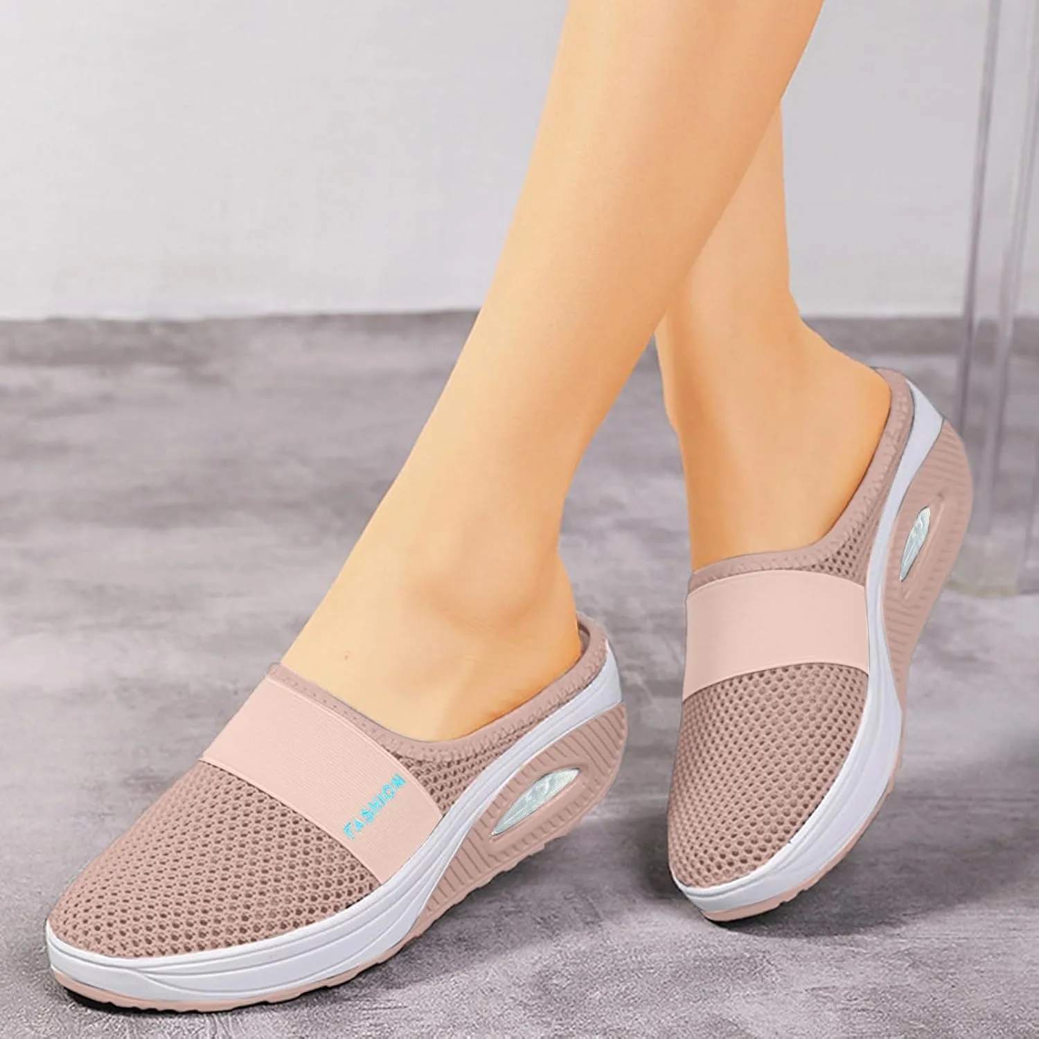 Womens Sandals With Arch Support For Walking Women's Slip-Ons Orthopedic Slippers Mesh Lightweight Casual Mules