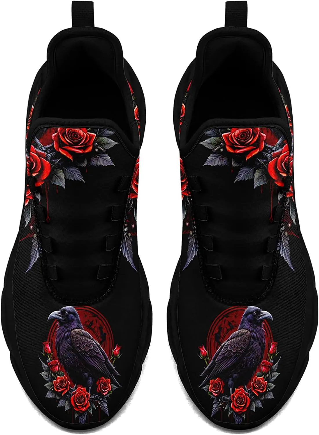 Women's Skull Running Shoes Lightweight Athletic Trail Tennis Shoes Cool Supportive Workout Gym Sneaker for Men