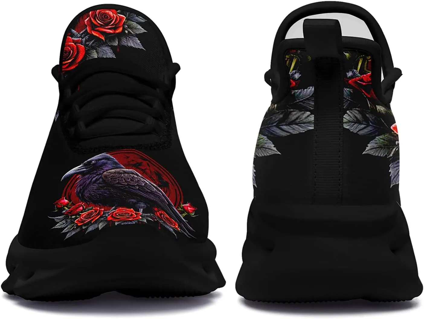 Women's Skull Running Shoes Lightweight Athletic Trail Tennis Shoes Cool Supportive Workout Gym Sneaker for Men
