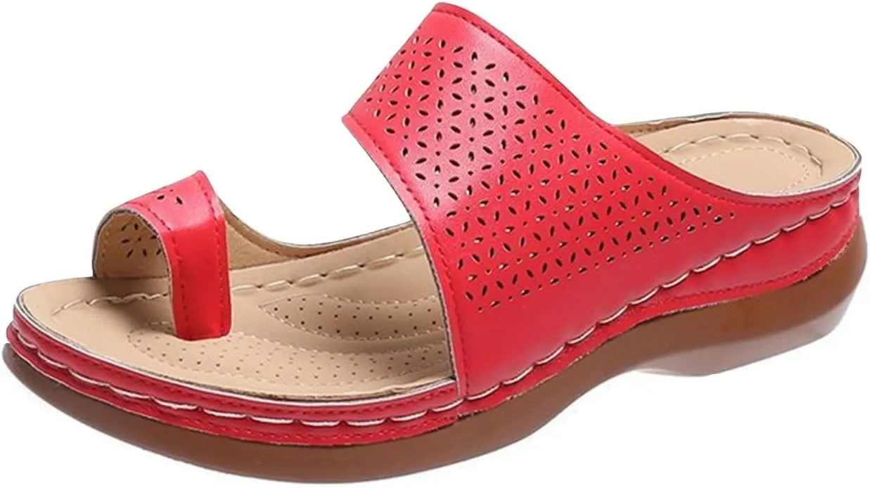 Women's Slide Wedge Sandal 2025 Summer Comfortable Arched Support Breathable Slip on Slides Slipper Beach Shoes