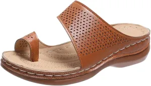 Women's Slide Wedge Sandal 2025 Summer Comfortable Arched Support Breathable Slip on Slides Slipper Beach Shoes