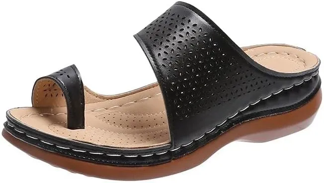 Women's Slide Wedge Sandal 2025 Summer Comfortable Arched Support Breathable Slip on Slides Slipper Beach Shoes