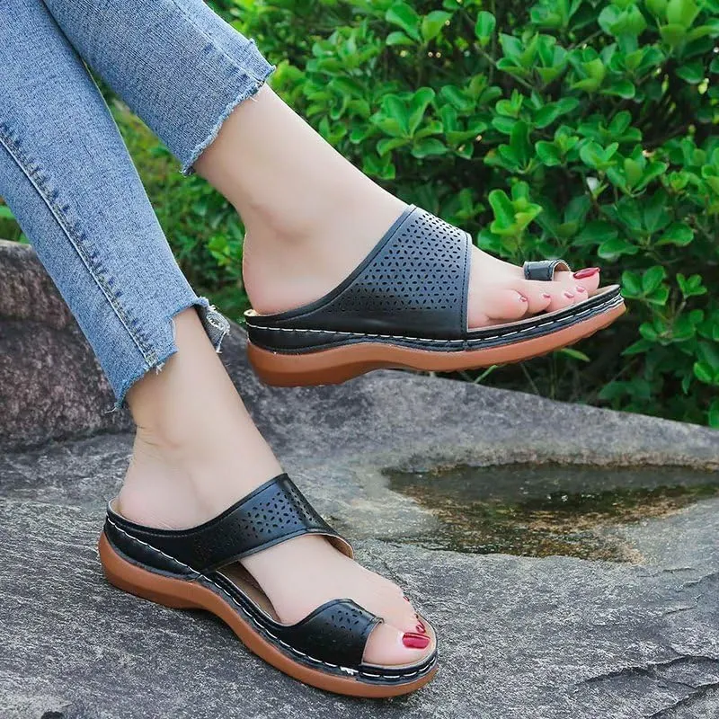 Women's Slide Wedge Sandal 2025 Summer Comfortable Arched Support Breathable Slip on Slides Slipper Beach Shoes