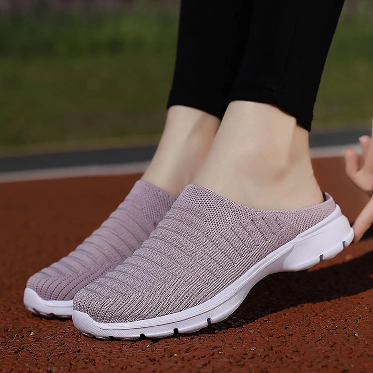 Women's Slip-on Mule Sneakers Lightweight Tennis Shoes Womens Food Service Ladies Casual Shoes Fashion Sneakers White Tennis Shoe Trainers Shoe