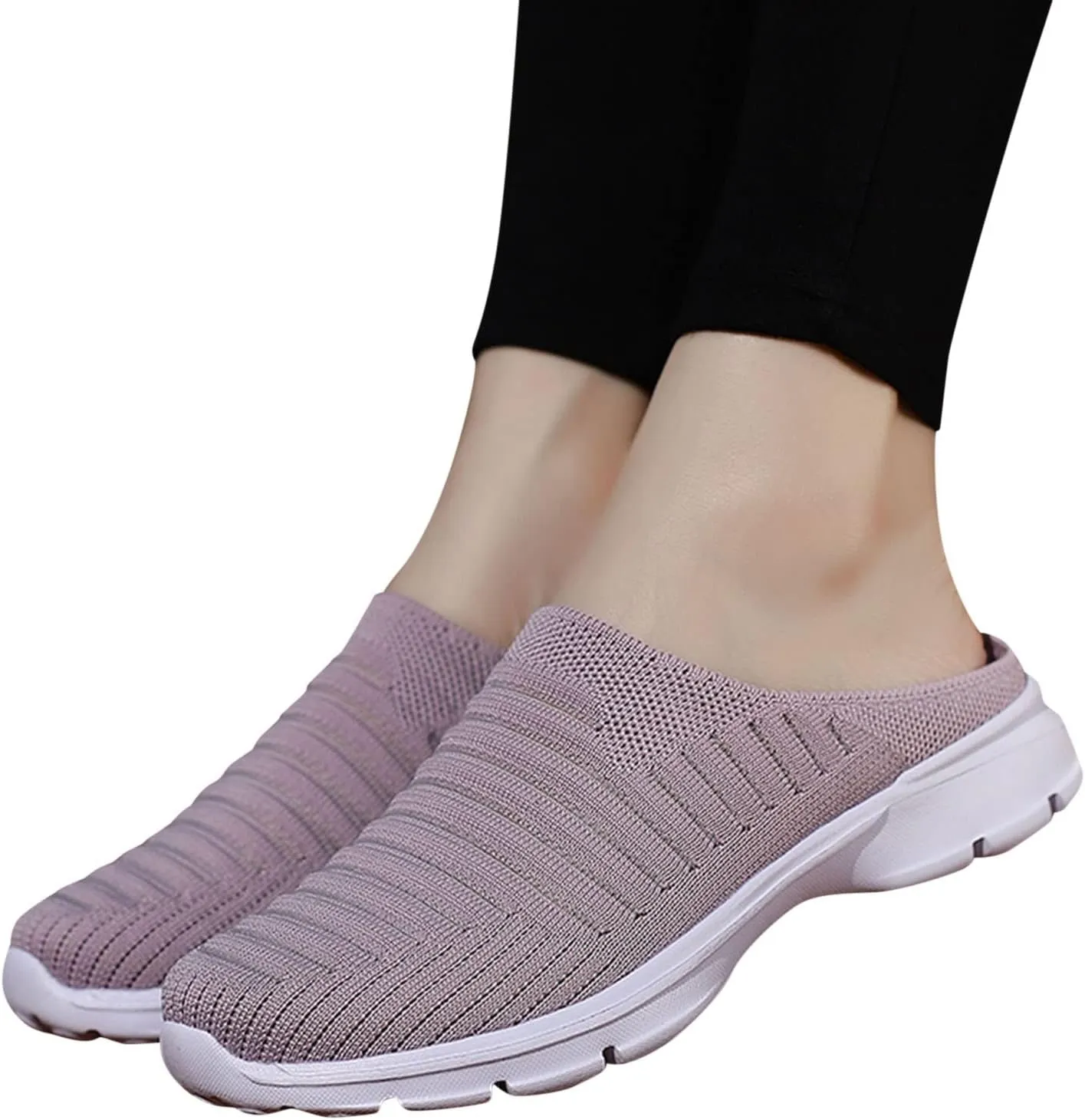 Women's Slip-on Mule Sneakers Lightweight Tennis Shoes Womens Food Service Ladies Casual Shoes Fashion Sneakers White Tennis Shoe Trainers Shoe