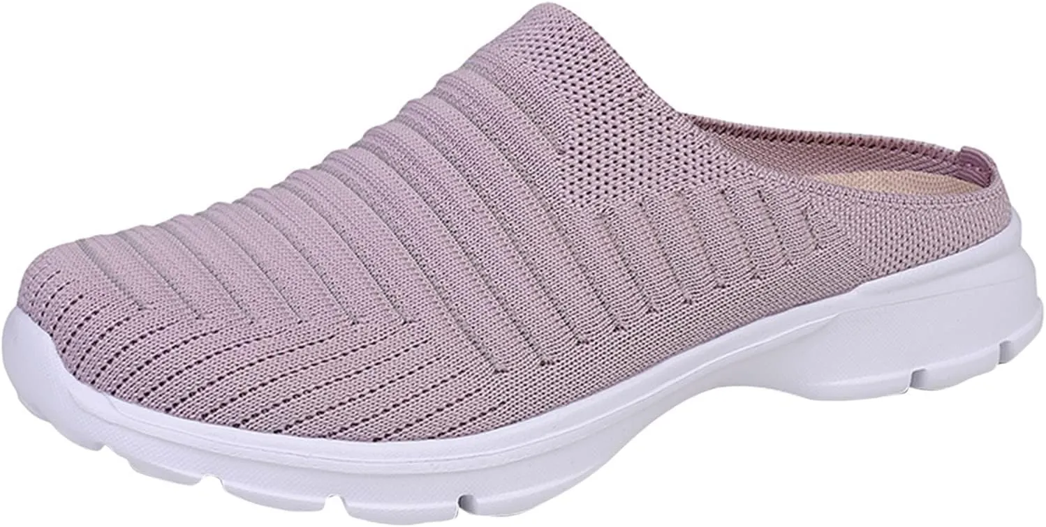 Women's Slip-on Mule Sneakers Lightweight Tennis Shoes Womens Food Service Ladies Casual Shoes Fashion Sneakers White Tennis Shoe Trainers Shoe
