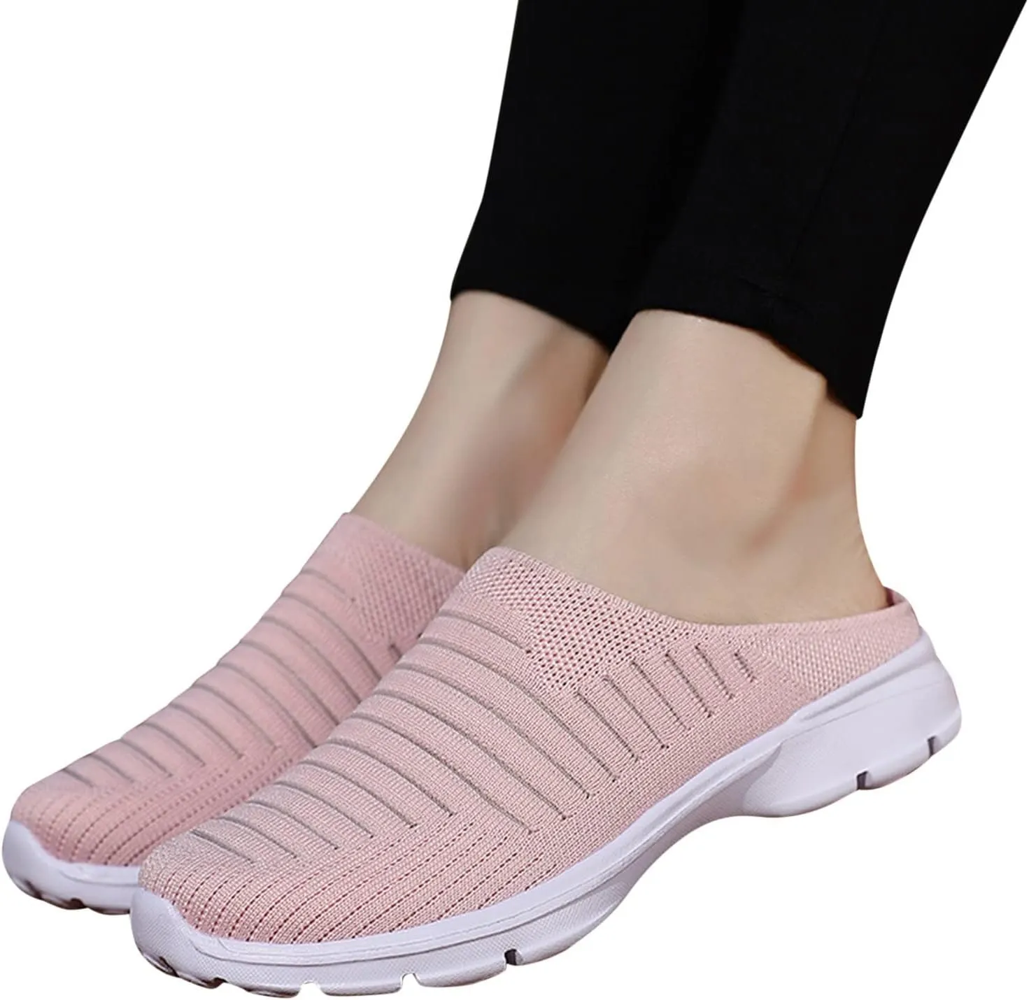 Women's Slip-on Mule Sneakers Lightweight Womens Running Shoes Lightweight Casual Shoes for Fall Black Platform Sneaker Platform Tennis Shoe Loafers Casual Slip On