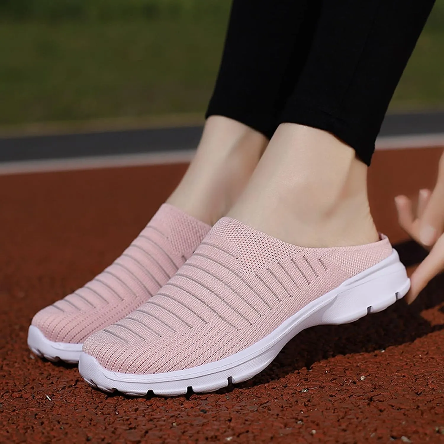Women's Slip-on Mule Sneakers Lightweight Womens Running Shoes Lightweight Casual Shoes for Fall Black Platform Sneaker Platform Tennis Shoe Loafers Casual Slip On