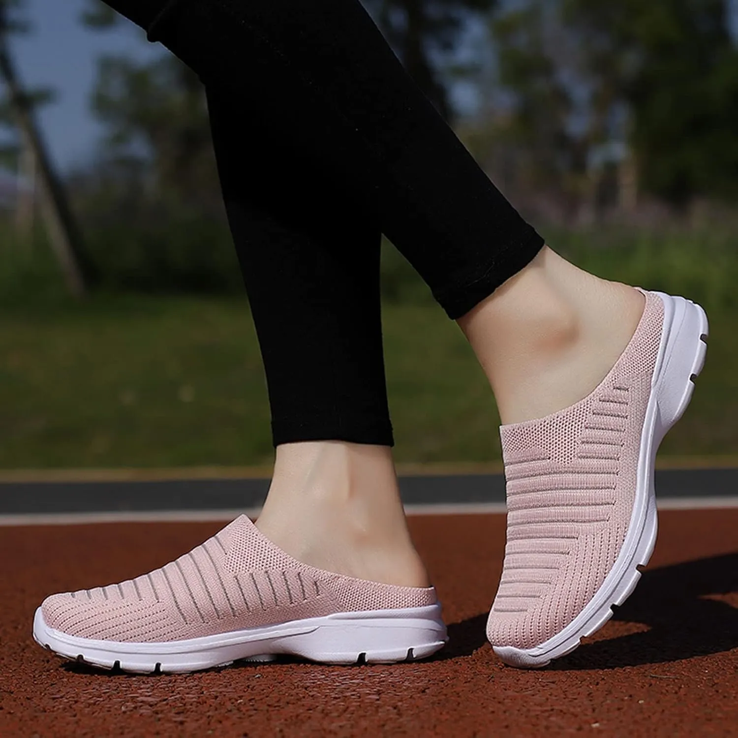 Women's Slip-on Mule Sneakers Lightweight Womens Running Shoes Lightweight Casual Shoes for Fall Black Platform Sneaker Platform Tennis Shoe Loafers Casual Slip On