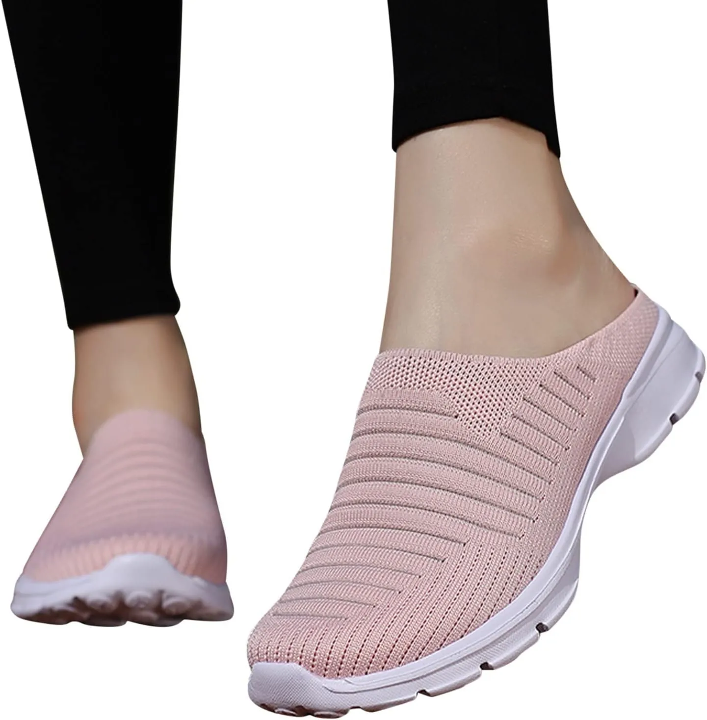Women's Slip-on Mule Sneakers Lightweight Womens Running Shoes Lightweight Casual Shoes for Fall Black Platform Sneaker Platform Tennis Shoe Loafers Casual Slip On